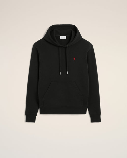 Ami Paris Ami de Coeur Unisex Cotton Hoodie Black